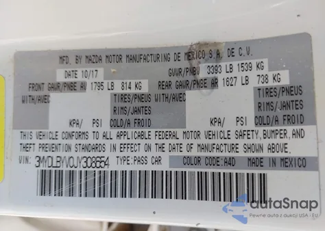 2018 Toyota Yaris Ia из США, поврежденный, VIN 3MYDLBYV0JY308654